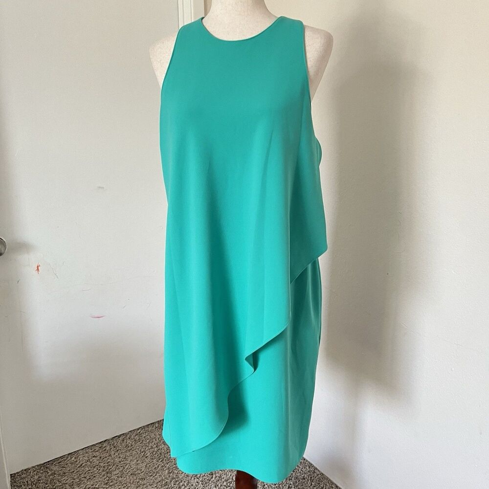 Lauren Ralph Lauren Women's Shift Dress Size 8 Overlay Green Casual Fairy